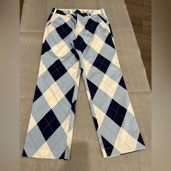 [W36L30]Loudmouth Men's Blue and White Argyle Golf Pants - Picture 2 of 8
